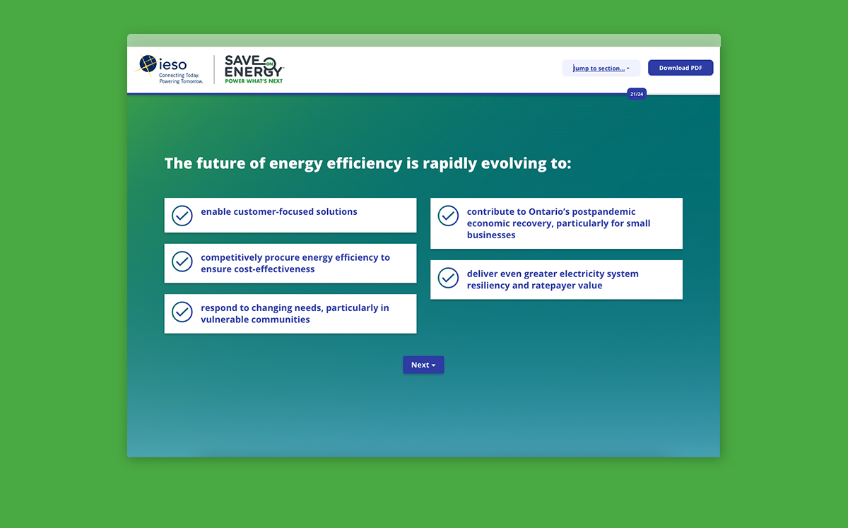 Energy efficiency microsite screen