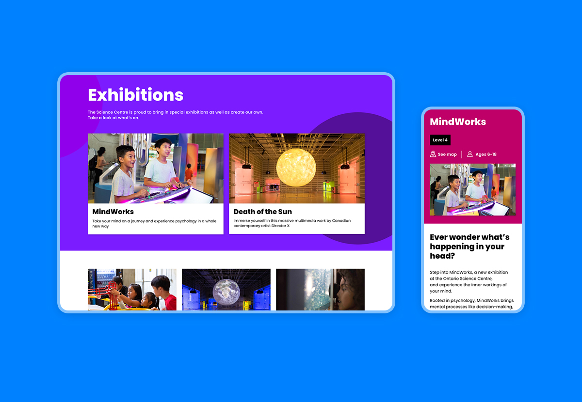 Exhibitions page
